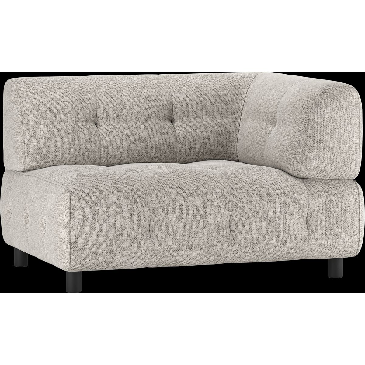 Louis Modulære sofa 1,5-sæder med arm højre, chenille lysegrå H73x90x122 cm