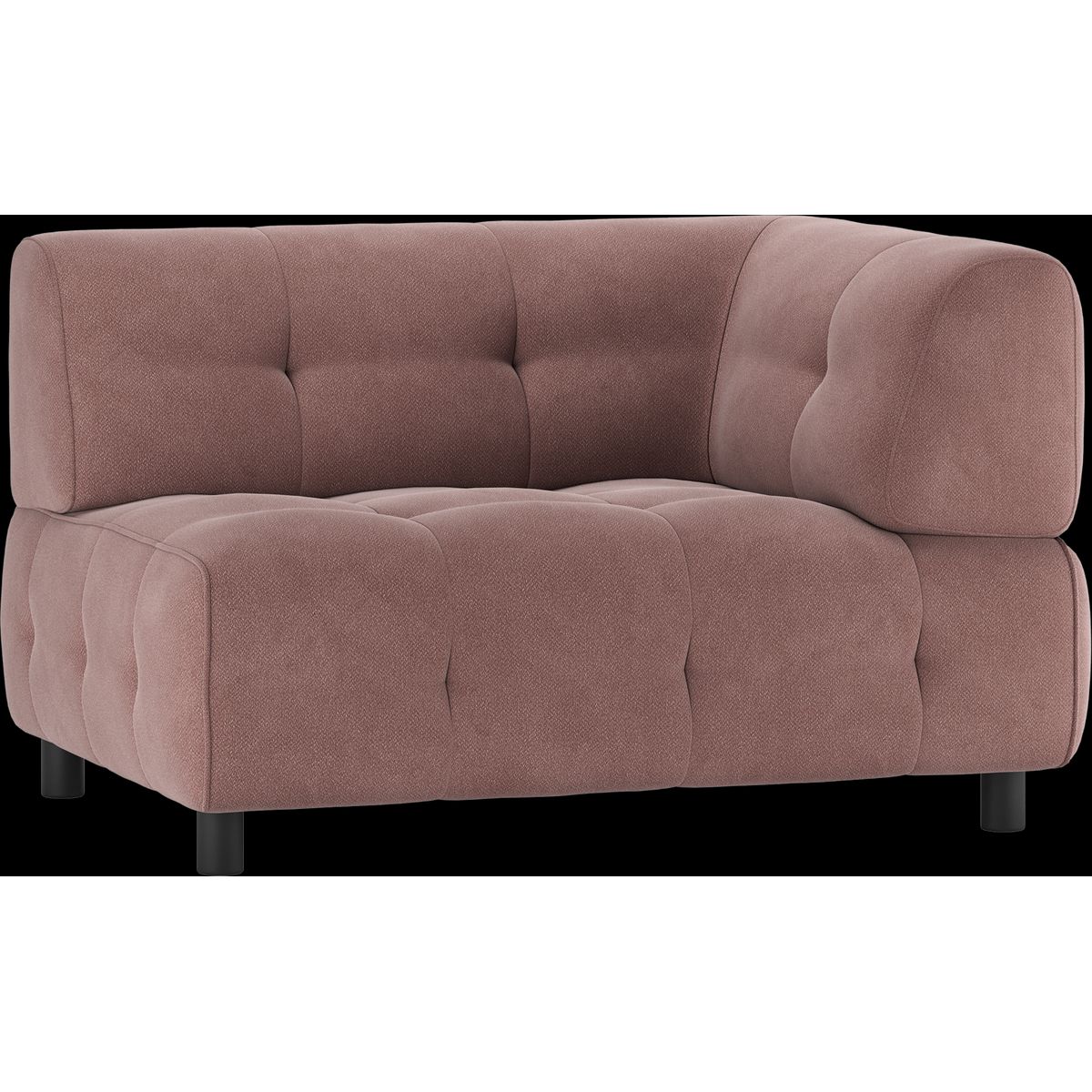 Louis Modulære sofa 1,5-sæder med arm højre, vævet stof lyserød H73x90x122 cm