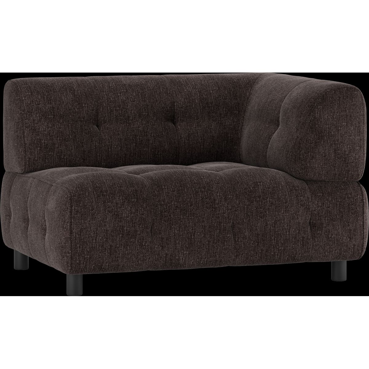 Louis Modulære sofa 1,5-sæder med arm højre, fladvævet stof kaffe H73x90x122 cm