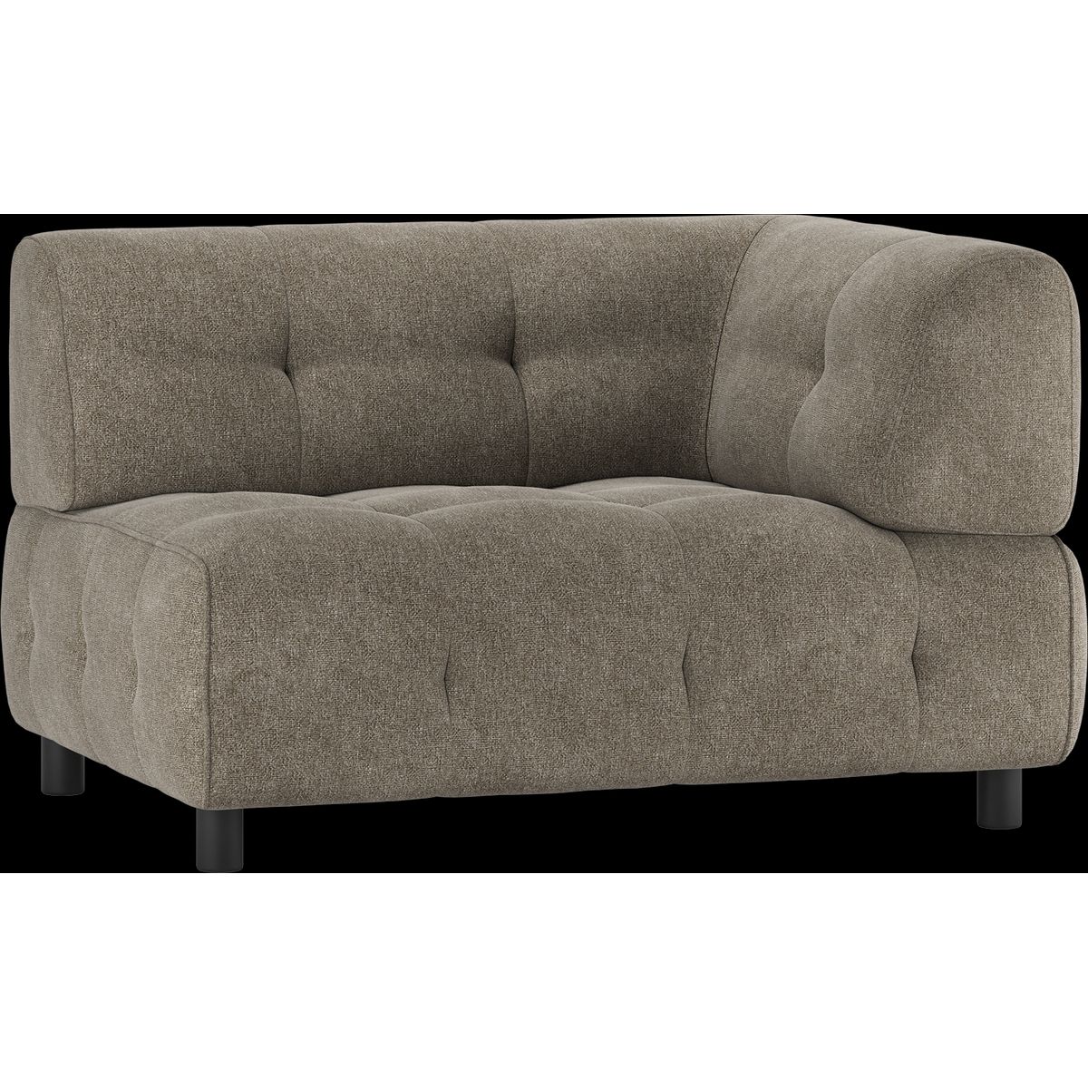 Louis Modulære sofa 1,5-sæder med arm højre, fladvævet stof grøn H73x90x122 cm