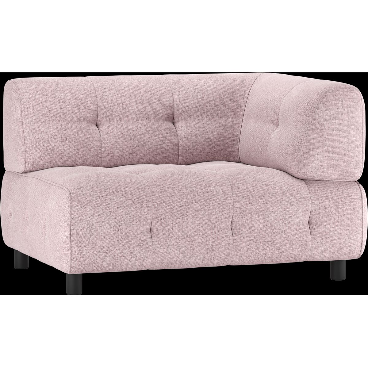 Louis Modulære sofa 1,5-sæder med arm højre, fladvævet stof lyserød H73x90x122 cm