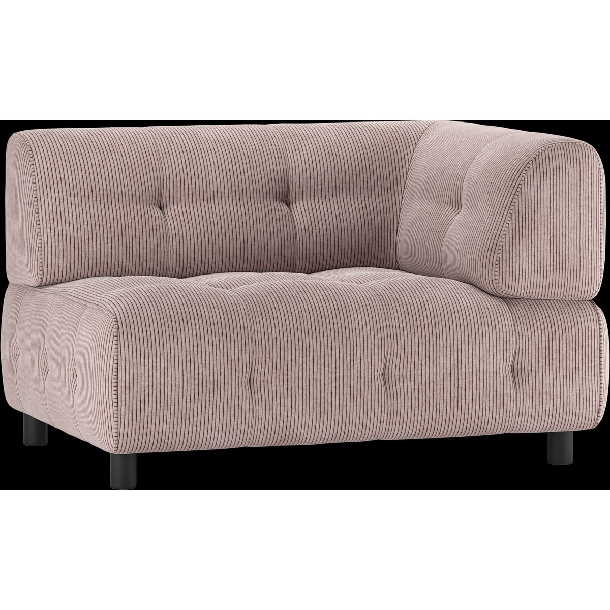 Louis Modulære sofa 1,5-sæder med arm højre, fløjl lyserød H73x90x122 cm