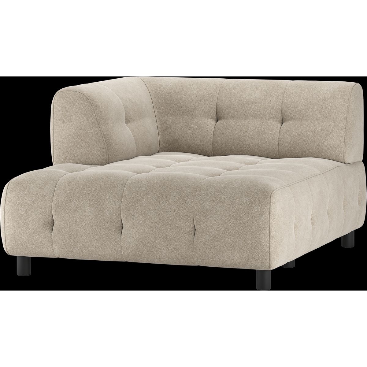 Louis Modulære sofa 1,5 chaiselong med arm venstre, vævet stof lysegrå H73x140x122 cm