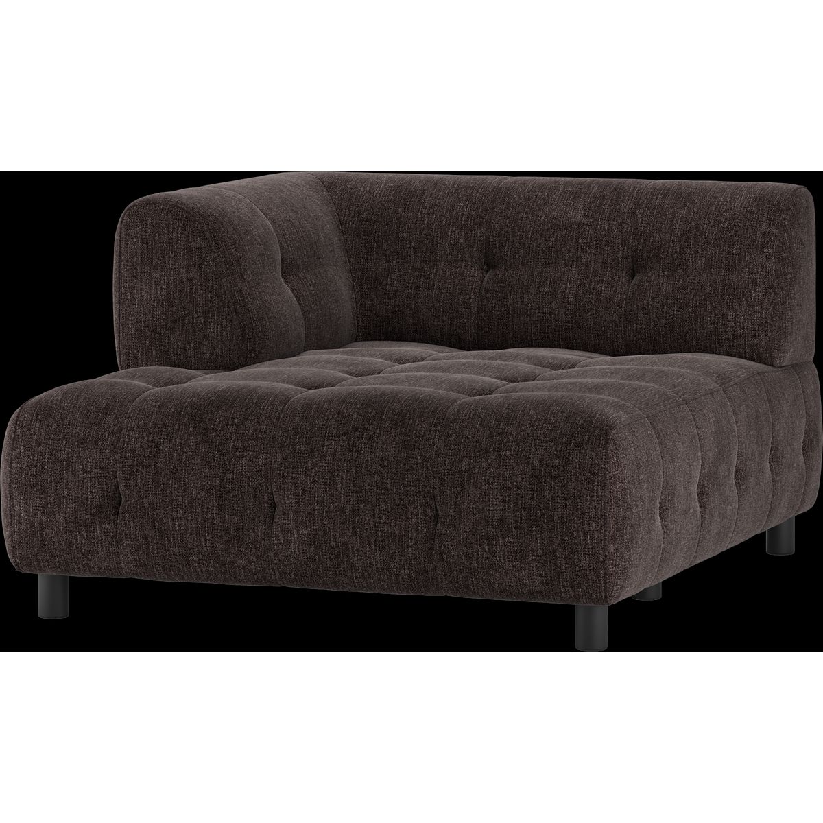 Louis Modulære sofa 1,5 chaiselong med arm venstre, fladvævet stof kaffe H73x140x122 cm