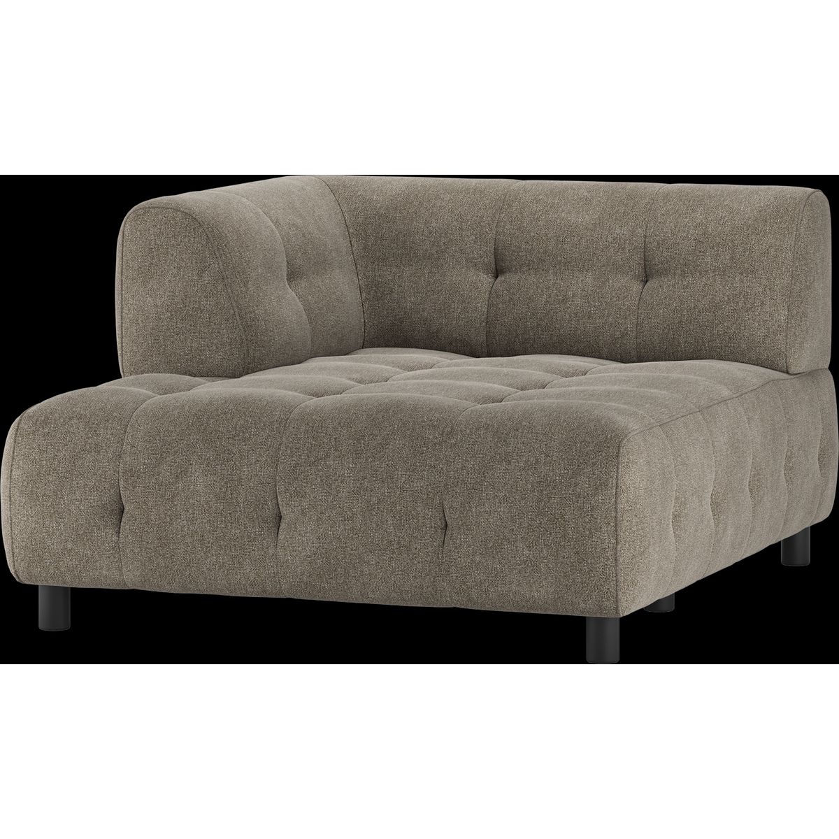 Louis Modulære sofa 1,5 chaiselong med arm venstre, fladvævet stof grøn H73x140x122 cm