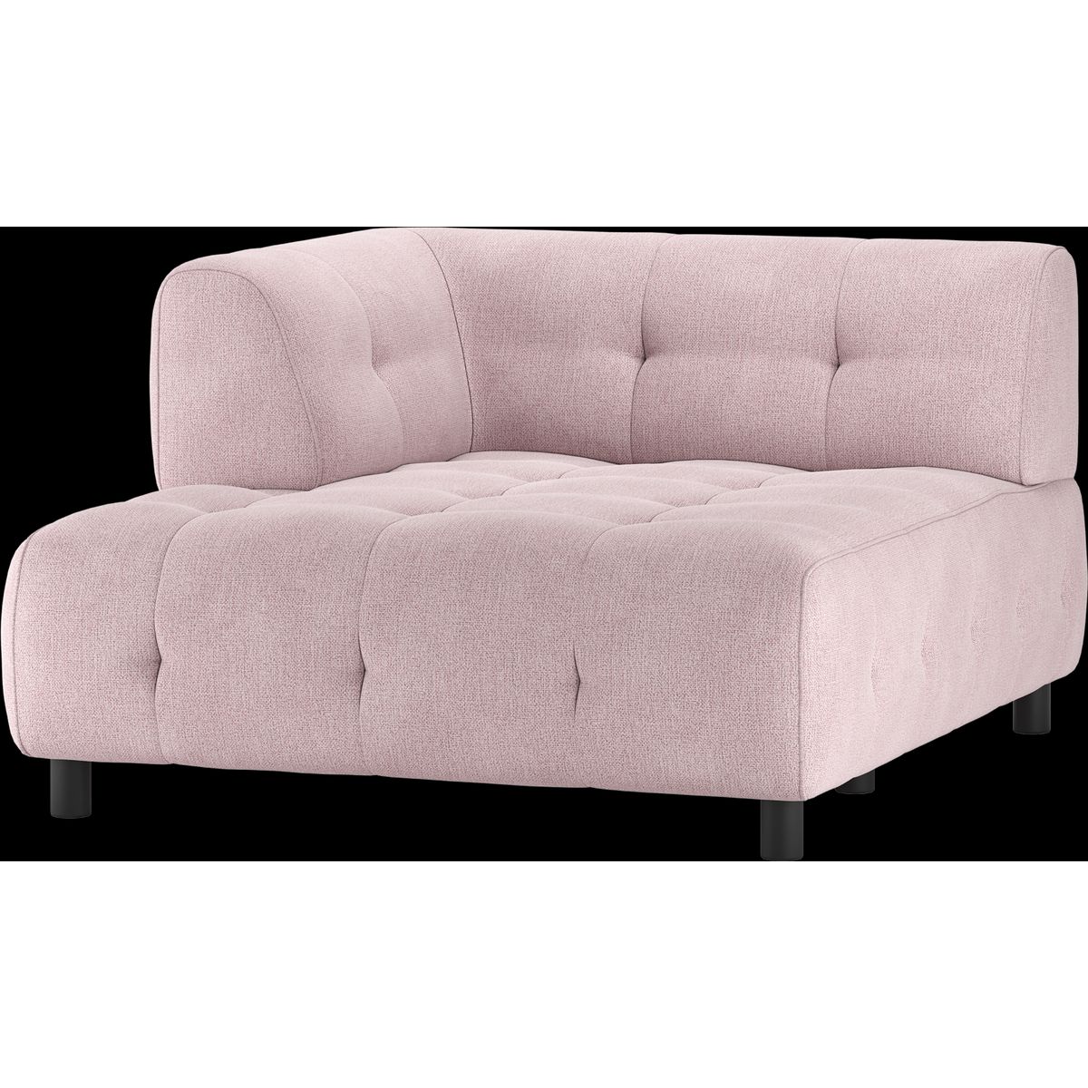 Louis Modulære sofa 1,5 chaiselong med arm venstre, fladvævet stof lyserød H73x140x122 cm