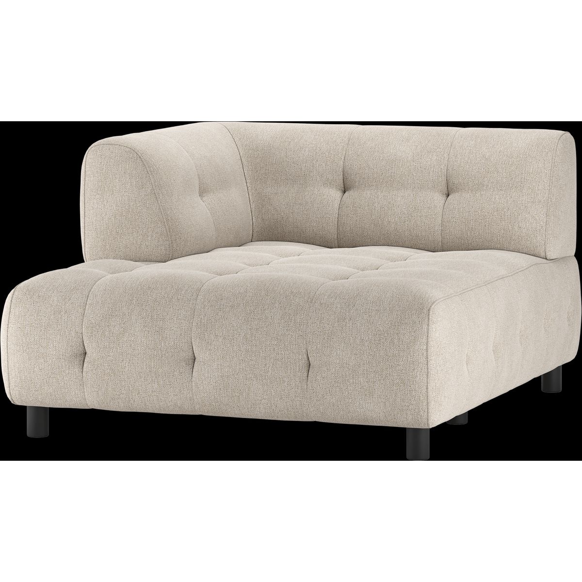 Louis Modulære sofa 1,5 chaiselong med arm venstre, fladvævet stof lysegrå H73x140x122 cm