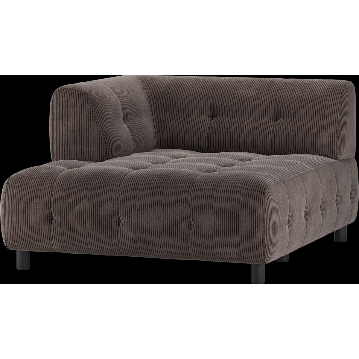 Louis Modulære sofa 1,5 chaiselong med arm venstre, fløjl kaffe H73x140x122 cm