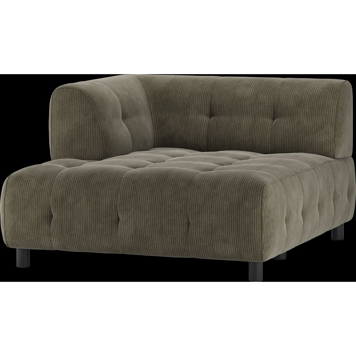 Louis Modulære sofa 1,5 chaiselong med arm venstre, fløjl grøn H73x140x122 cm