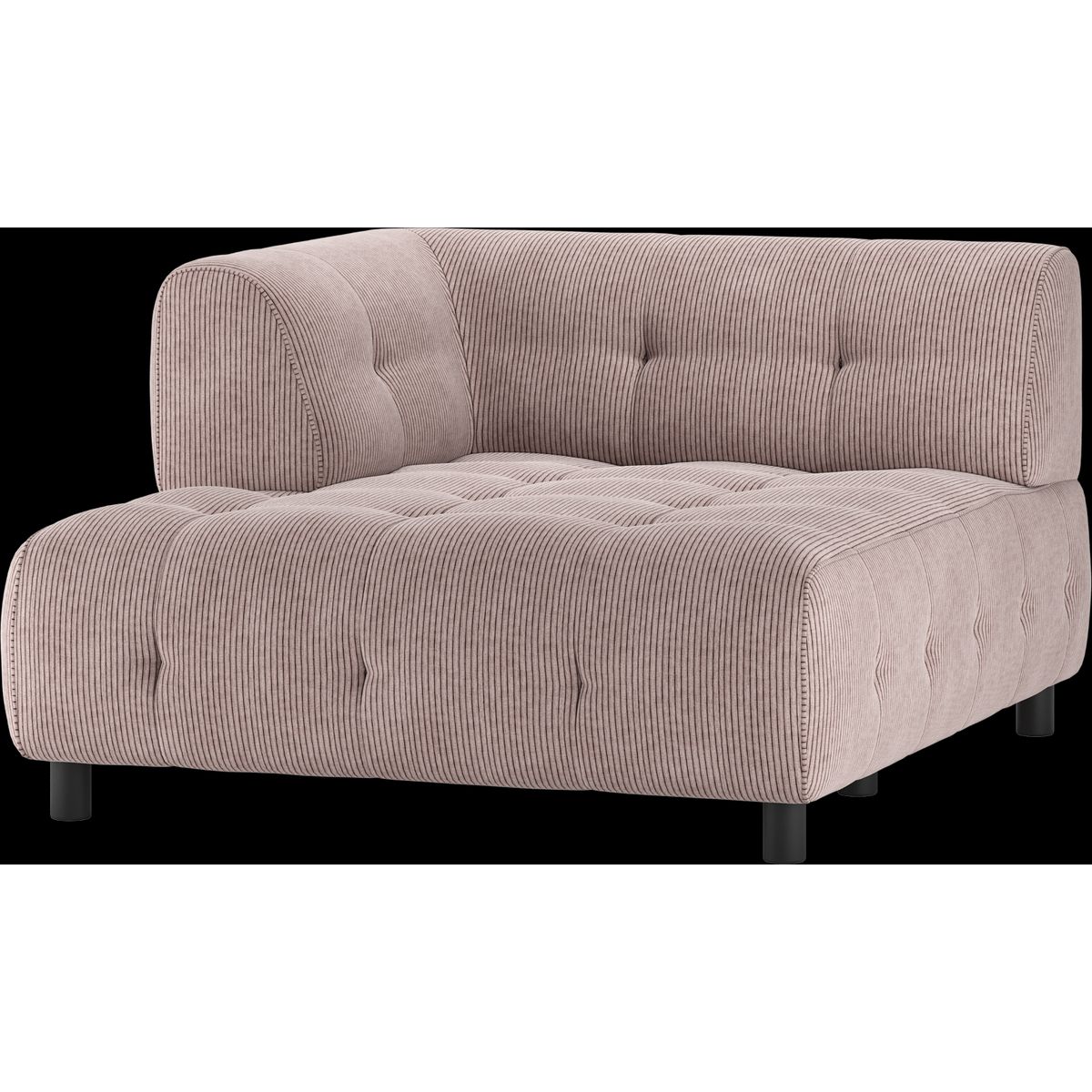 Louis Modulære sofa 1,5 chaiselong med arm venstre, fløjl lyserød H73x140x122 cm