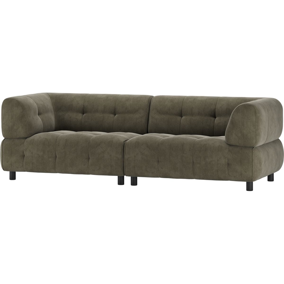 Louis, 3-personers sofa, grøn, fløjl H73x90x244 cm