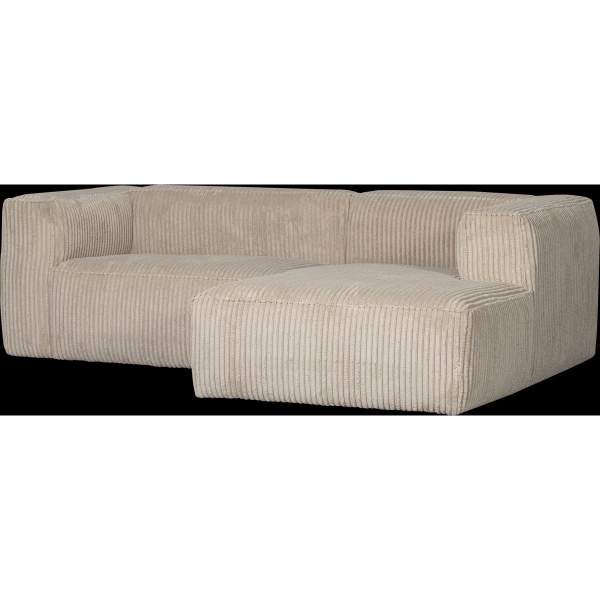 Bean, Chaiselong sofa, højrevendt, travertin, H73x178x254 cm, fløjl