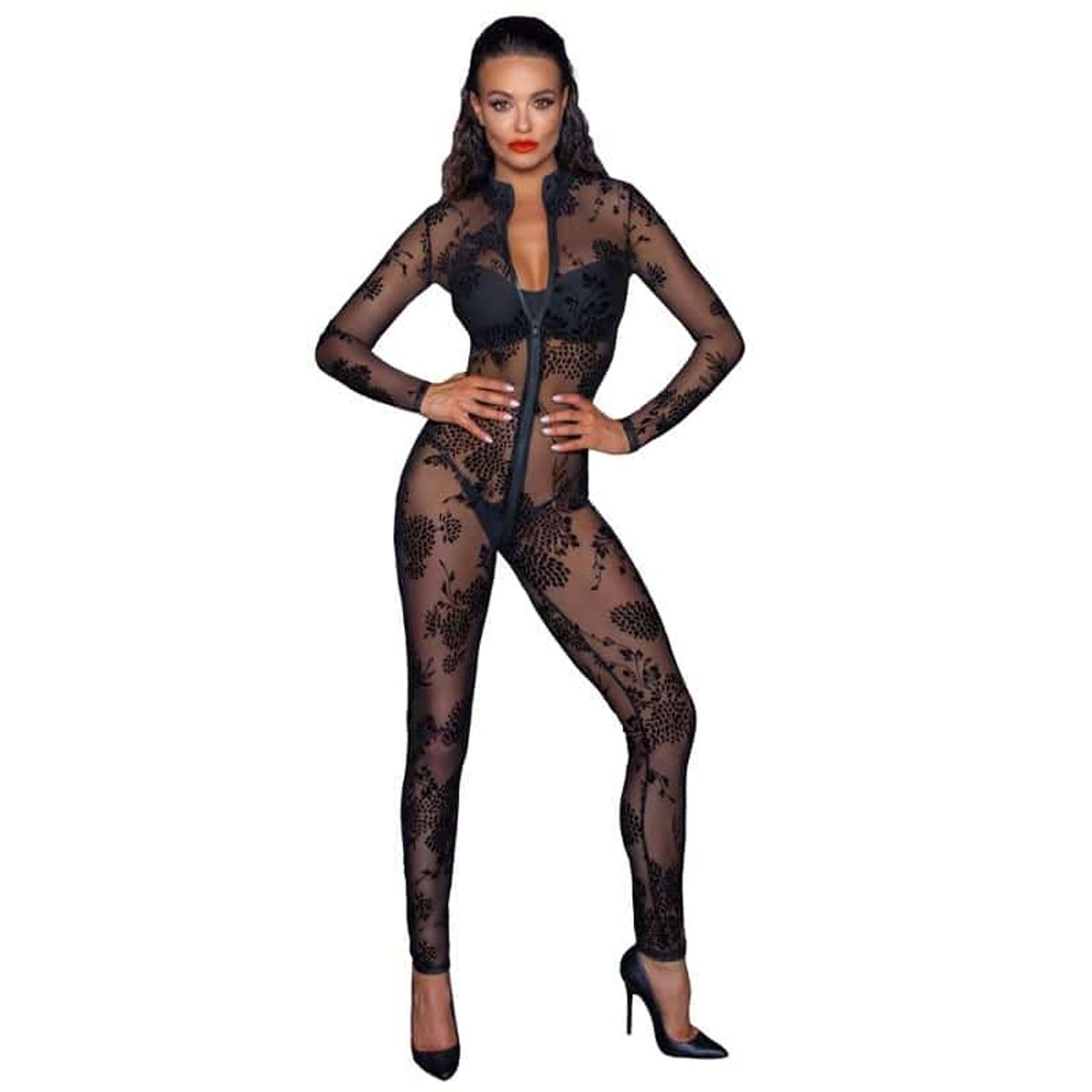 Noir Handmade Toxic Catsuit Sort - L