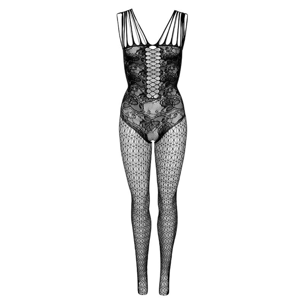 Daring Intimates Hex and Lace Bundløs Catsuit Sort