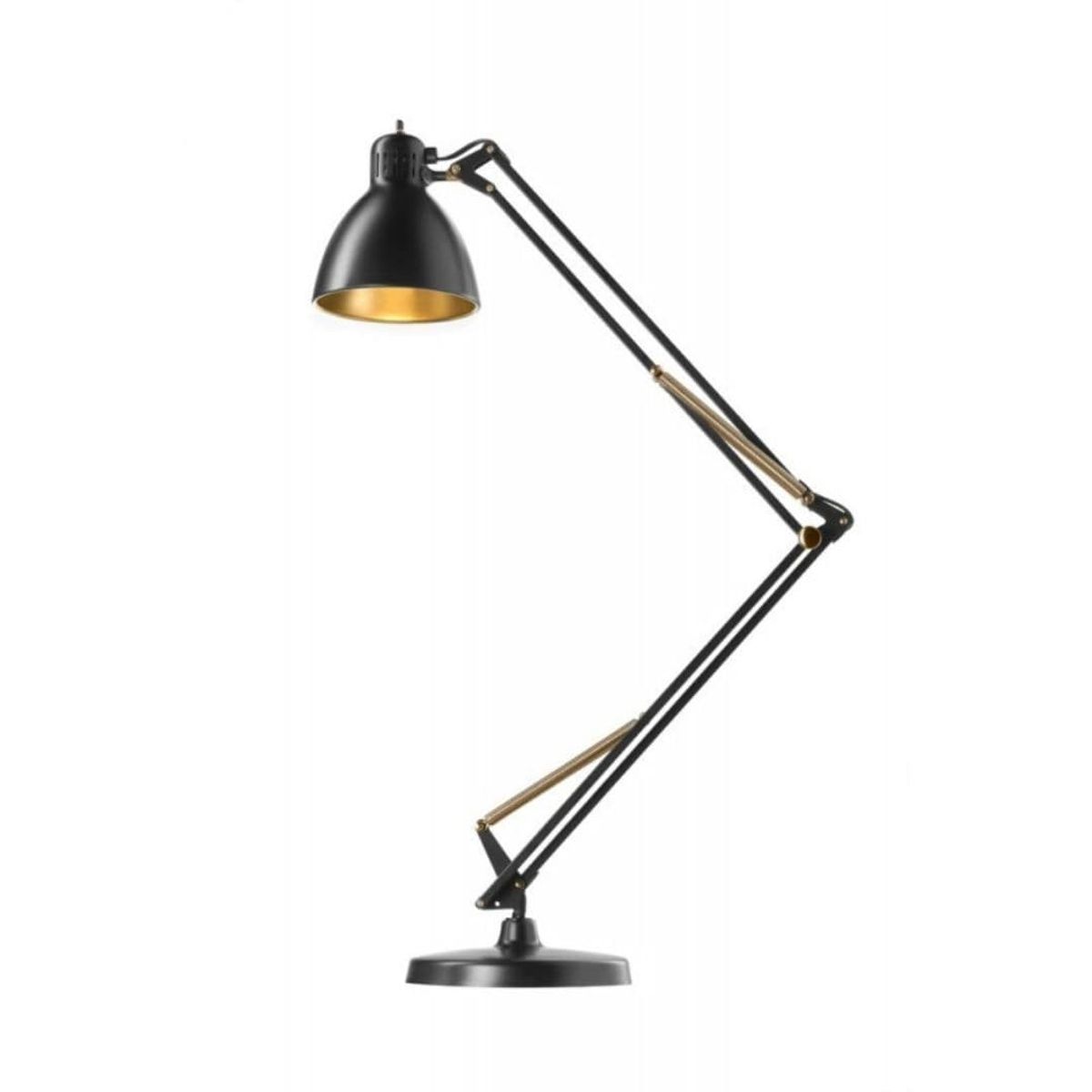 Archi T2 Bordlampe på base Sort/Guld - Nordic Living