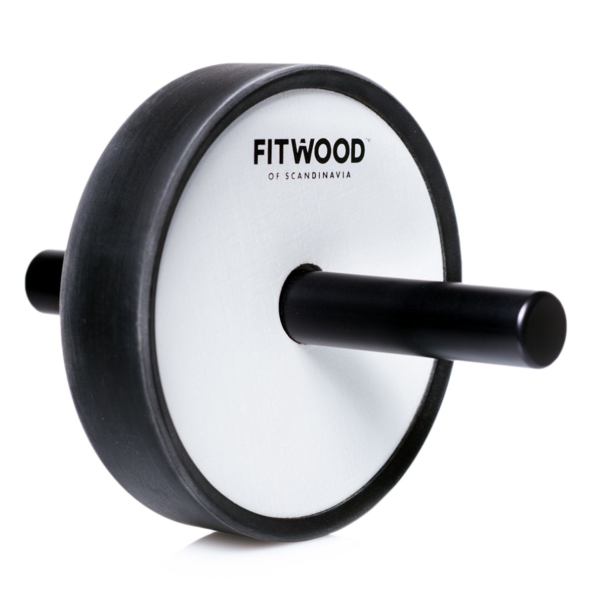 FitWood KIVI Ab Wheel - Hvid Træ / Sort Alu. Håndtag / Sort Ring