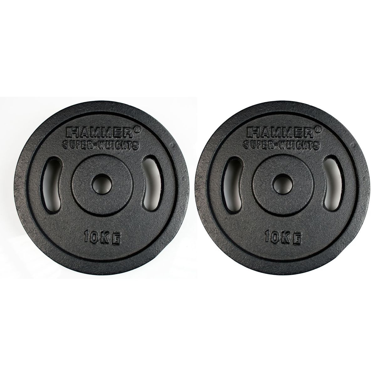 HAMMER Dumbbell Weight Discs 2 x 10 kg, Iron (Ø 30 mm)