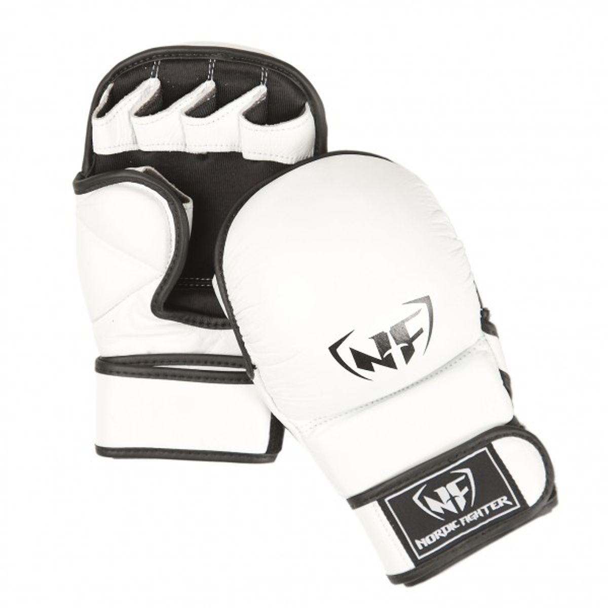 Nordic Fighter MMA Handsker Shooto Gloves Pro White Ægte Læder Small