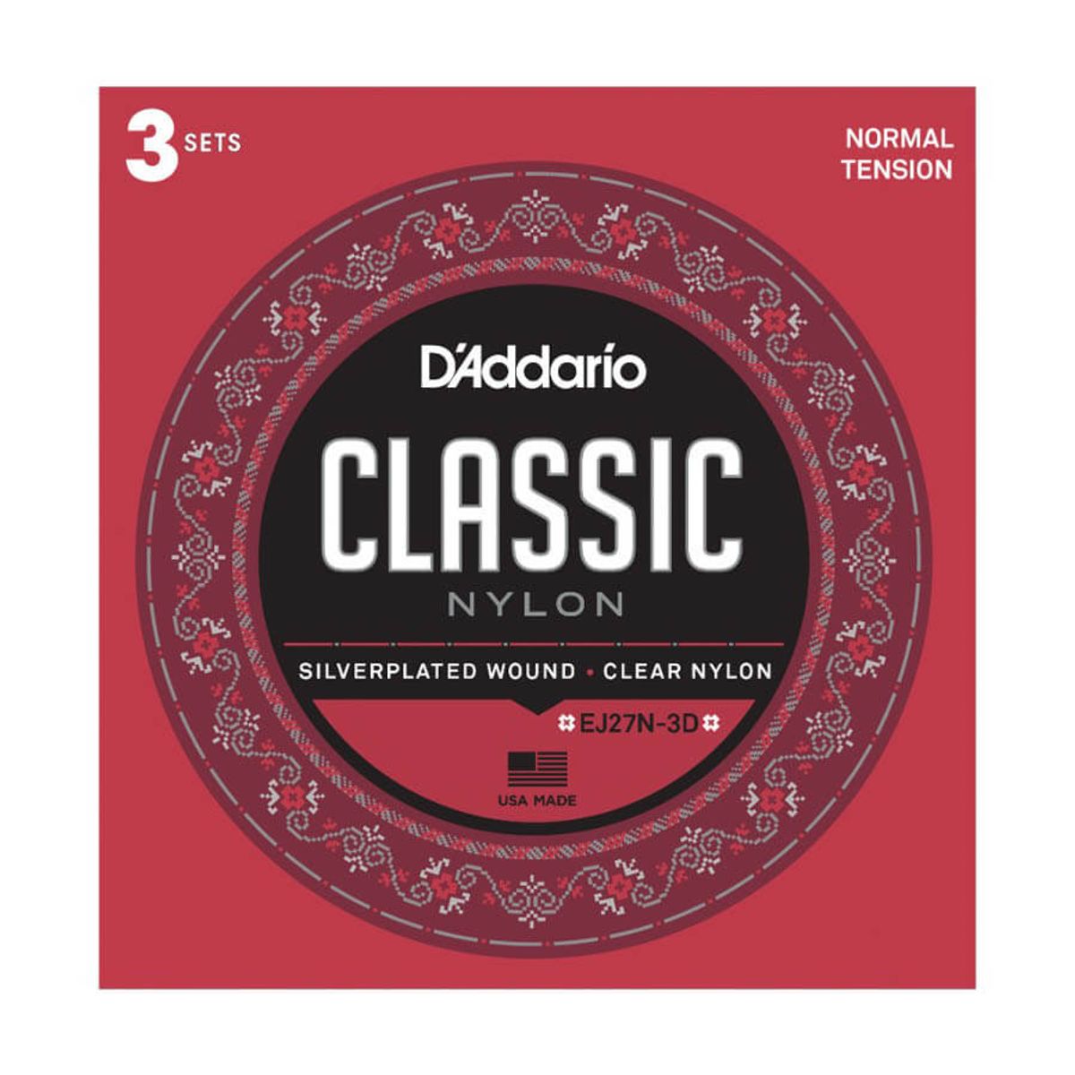 D'Addario EJ27N-3D spansk guitar-strenge, normal tension (3 sæt)