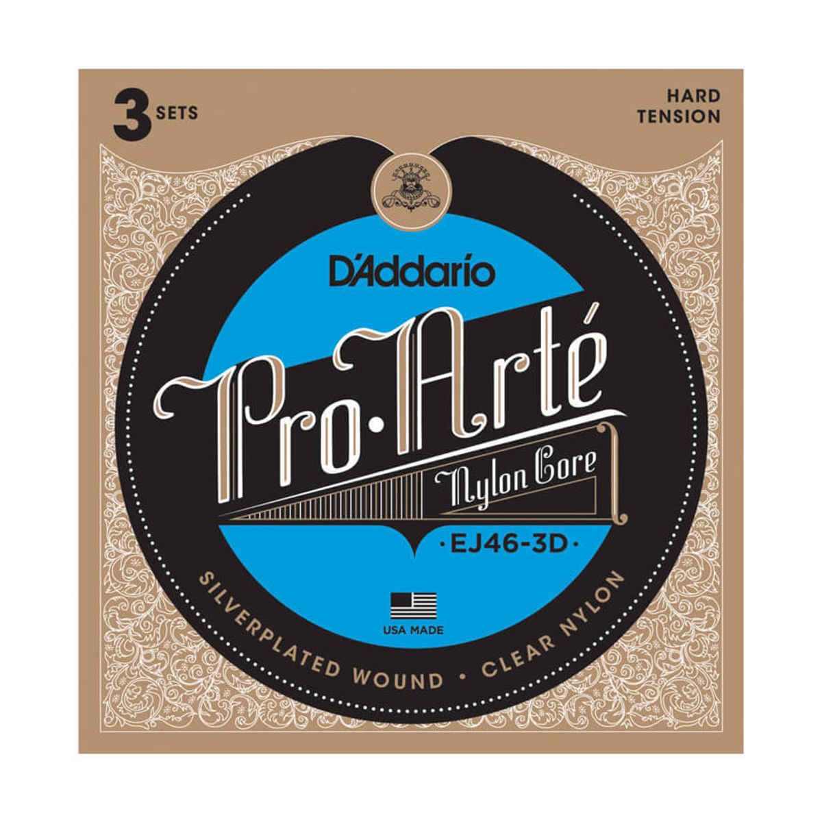 D'Addario EJ46-3D spansk guitar-strenge, hard tension (3 sæt)