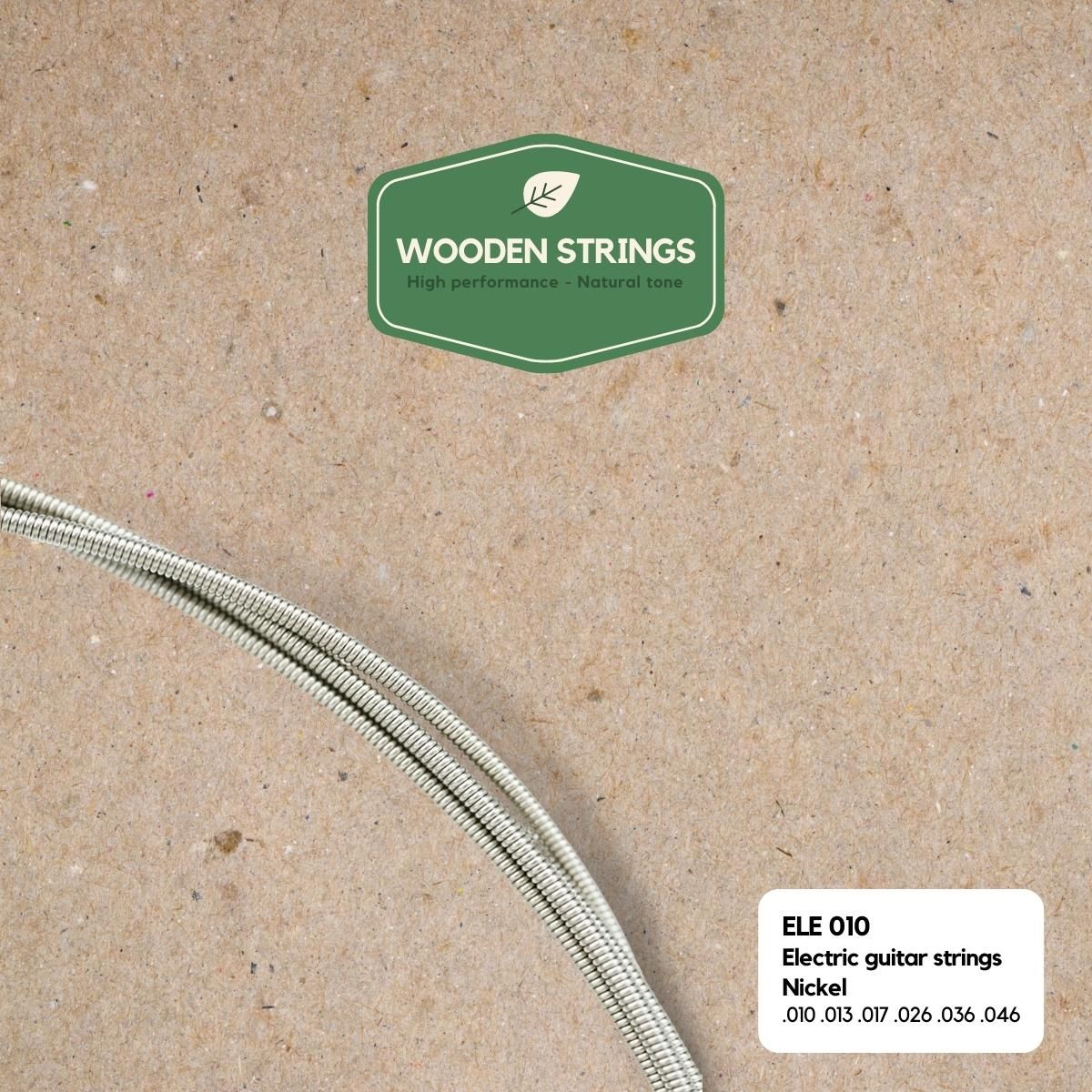 Wooden strings ELE010 el-guitar-strenge, 010-046