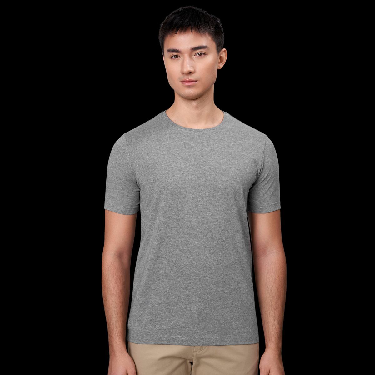 ID Stretch Herre T-shirt m. stretch - Grey Melange - XL