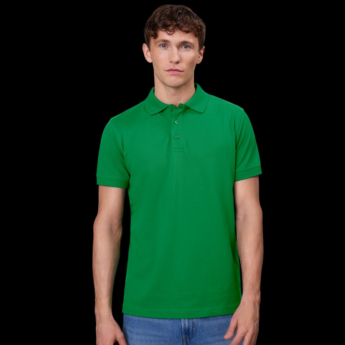 ID Stretch Herre Polo - Green - XL