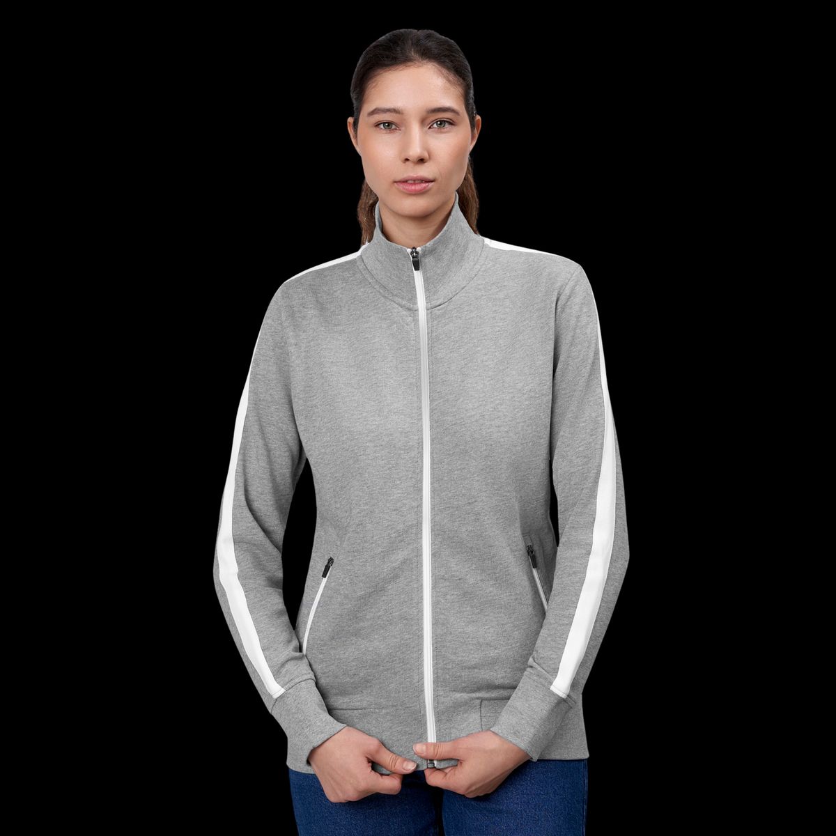 ID Kontrast Dame Cardigan - Grey Melange - M