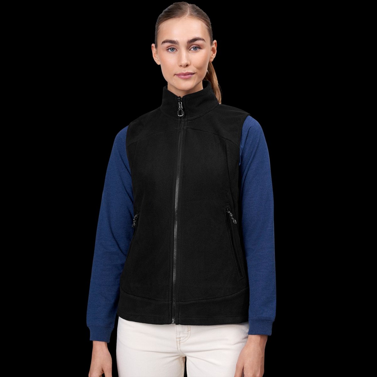 ID Active Dame Vest m. fleece - Sort - 2XL