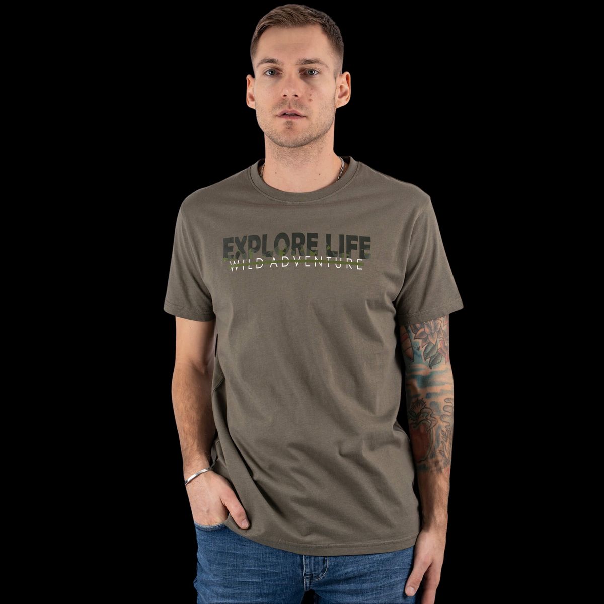 Marcus Ralph Herre T-shirt - Dusty olive - M