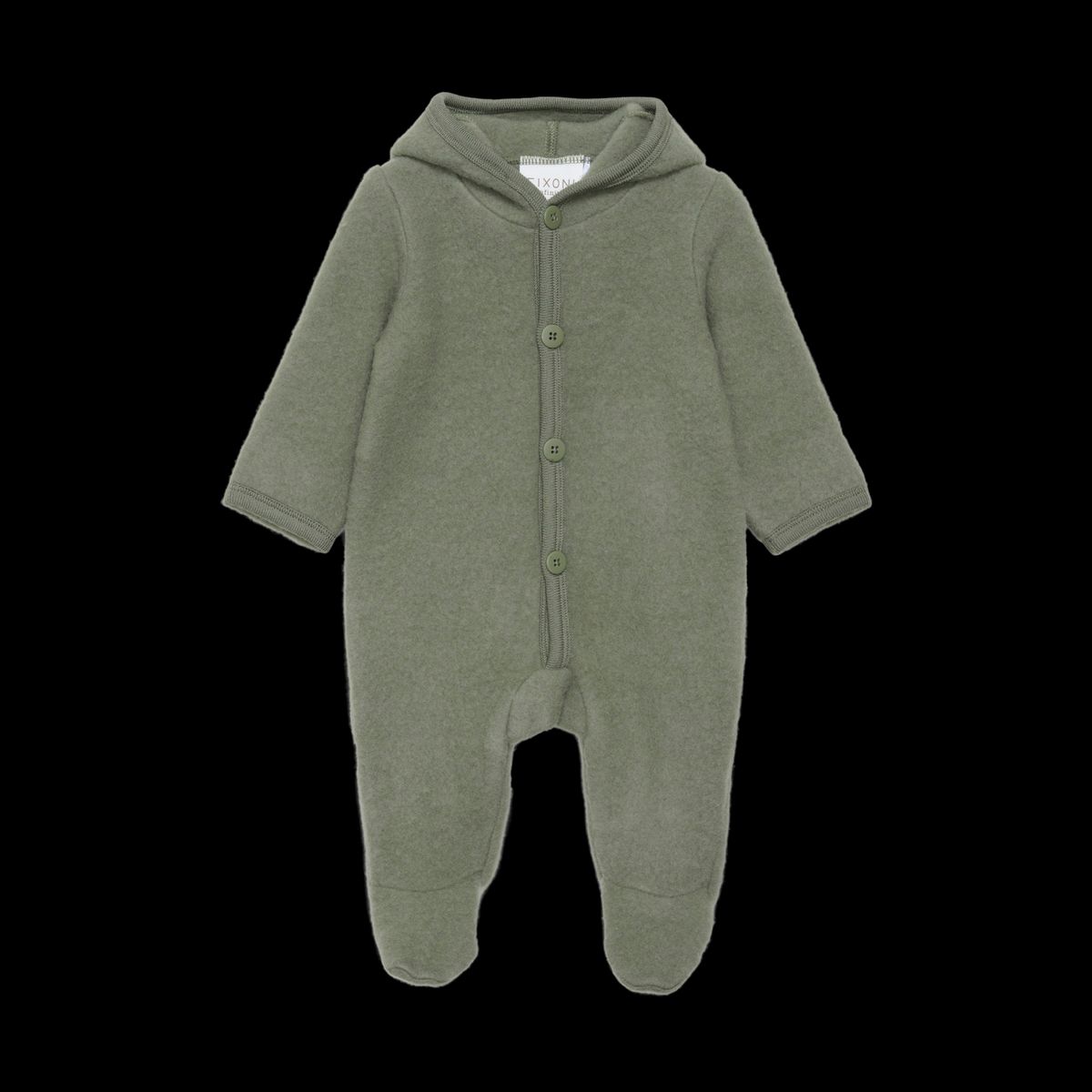 Fixoni Baby Heldragt i merinould - Deep Lichen Green - 56