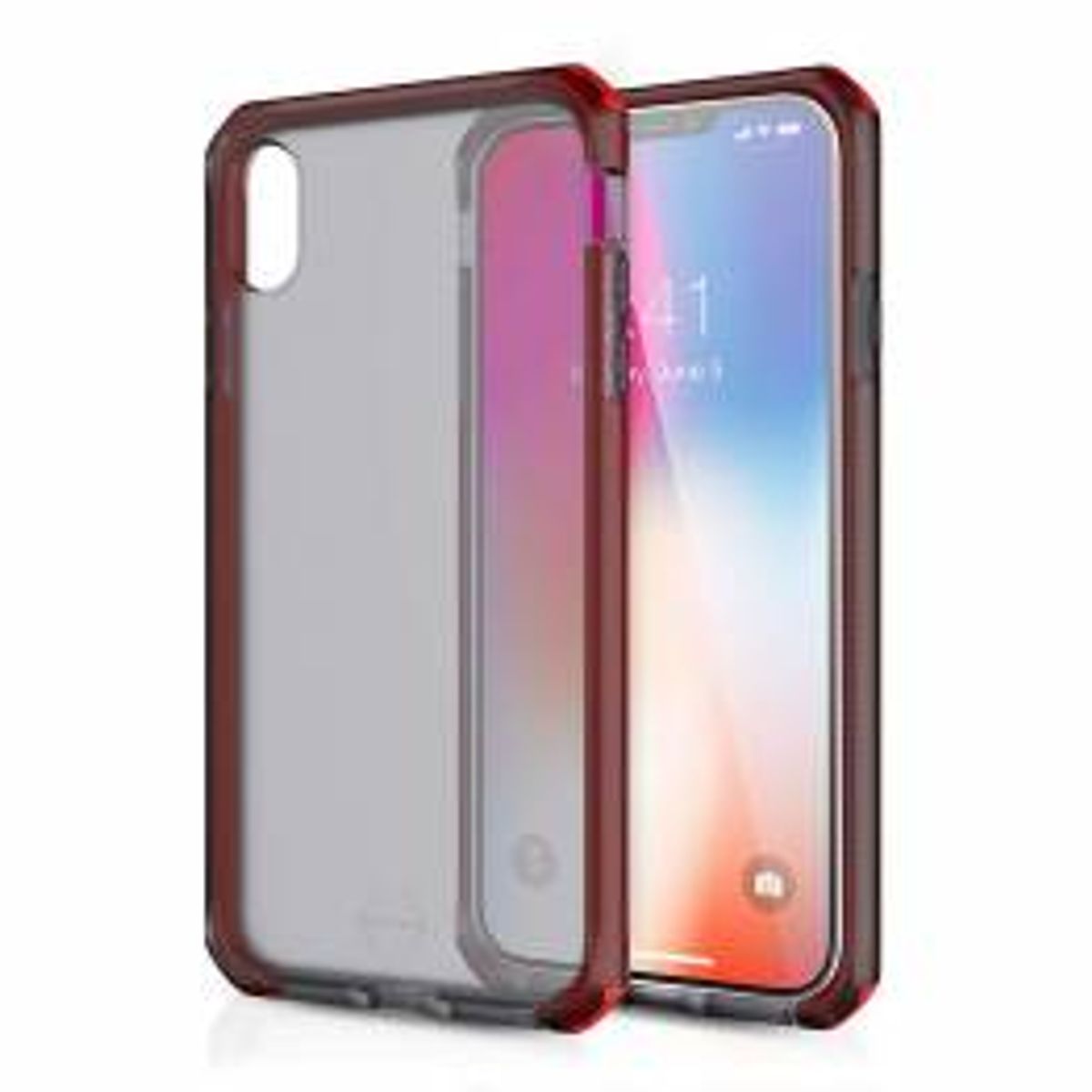 ITSKINS Supreme Clear Protect cover iPhone Xs Max, Farve Black-Red