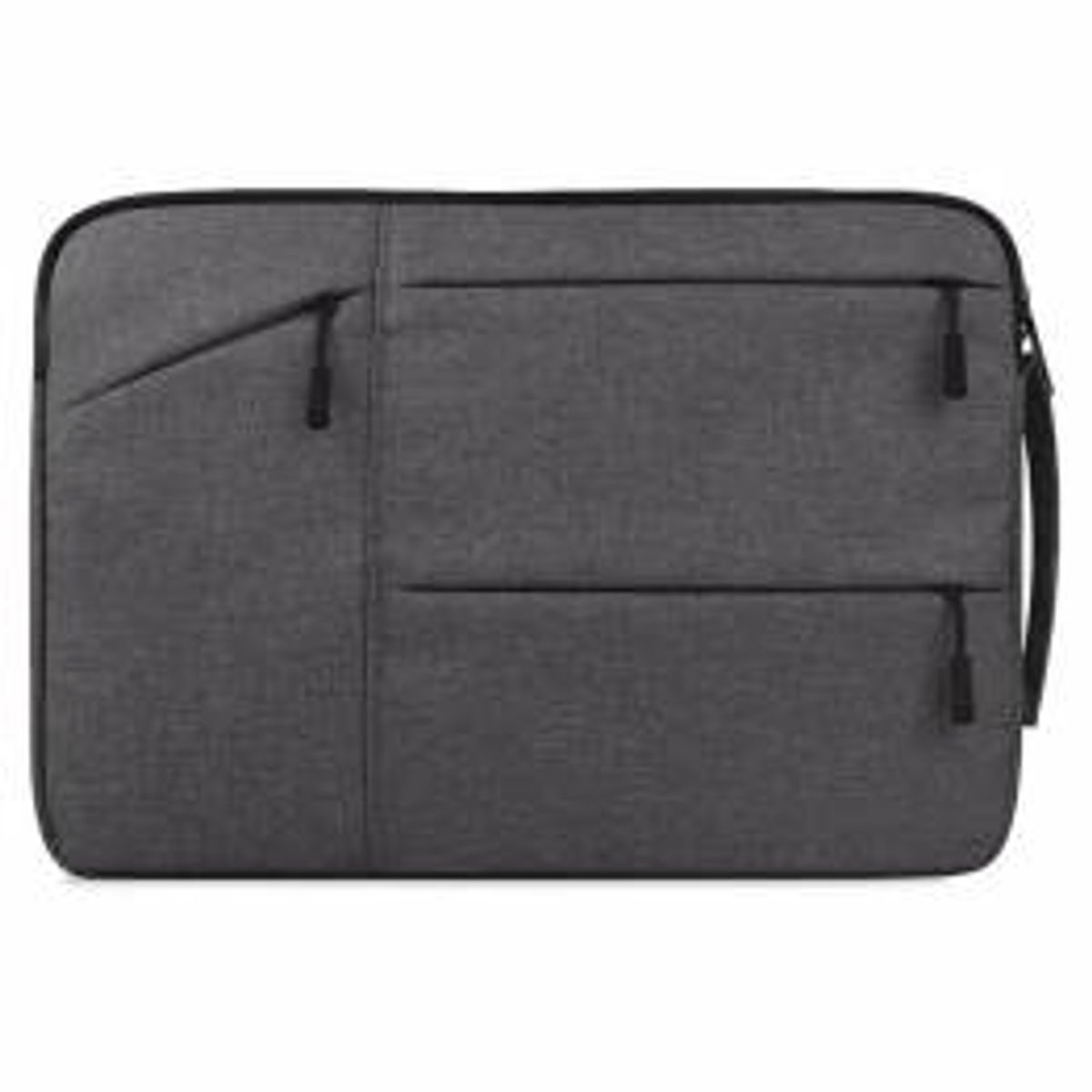 MacBook 13,3" sleeve i blødt Oxford stof med 3 lommer - Grå