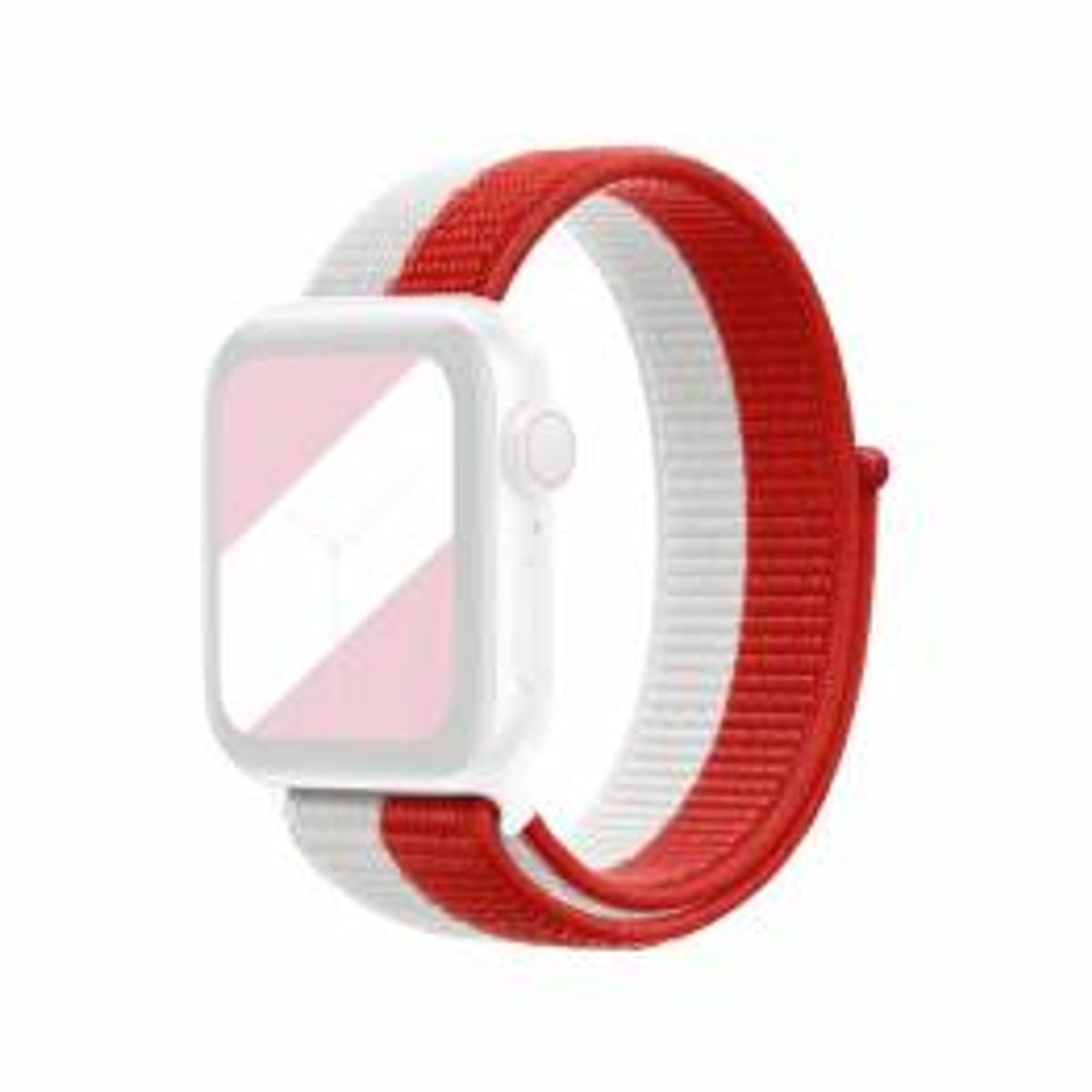 Apple Watch loopback rem 38/40/41/42mm - rød og hvid stribet