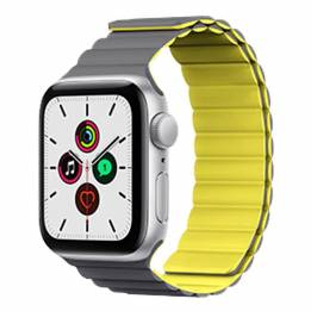 Magnetisk Apple Watch rem i silikone 38/40/41/42mm - Grå/Gul