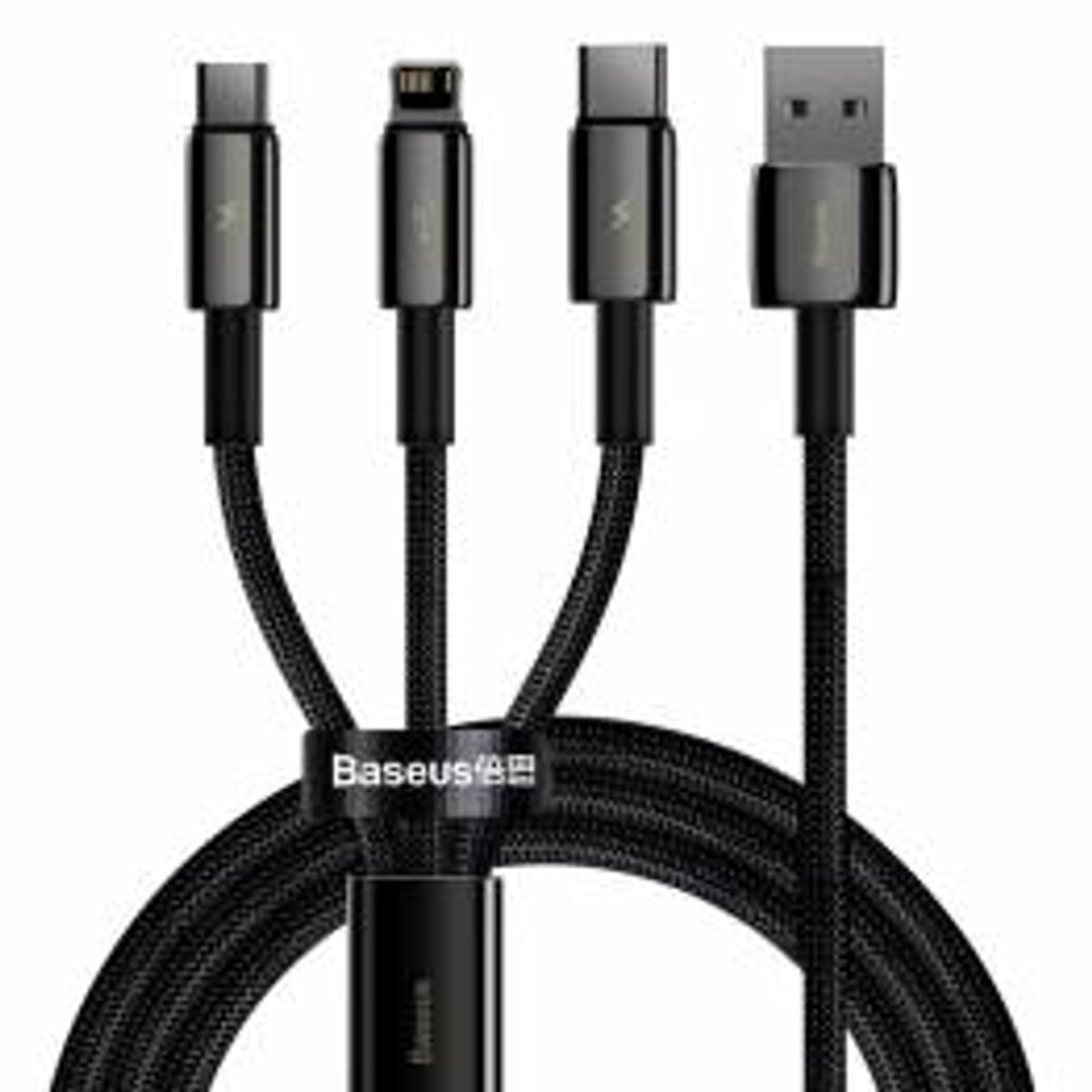 Baseus Tungsten multi opladerkabel USB til Lightning, MicroUSB, USB-C