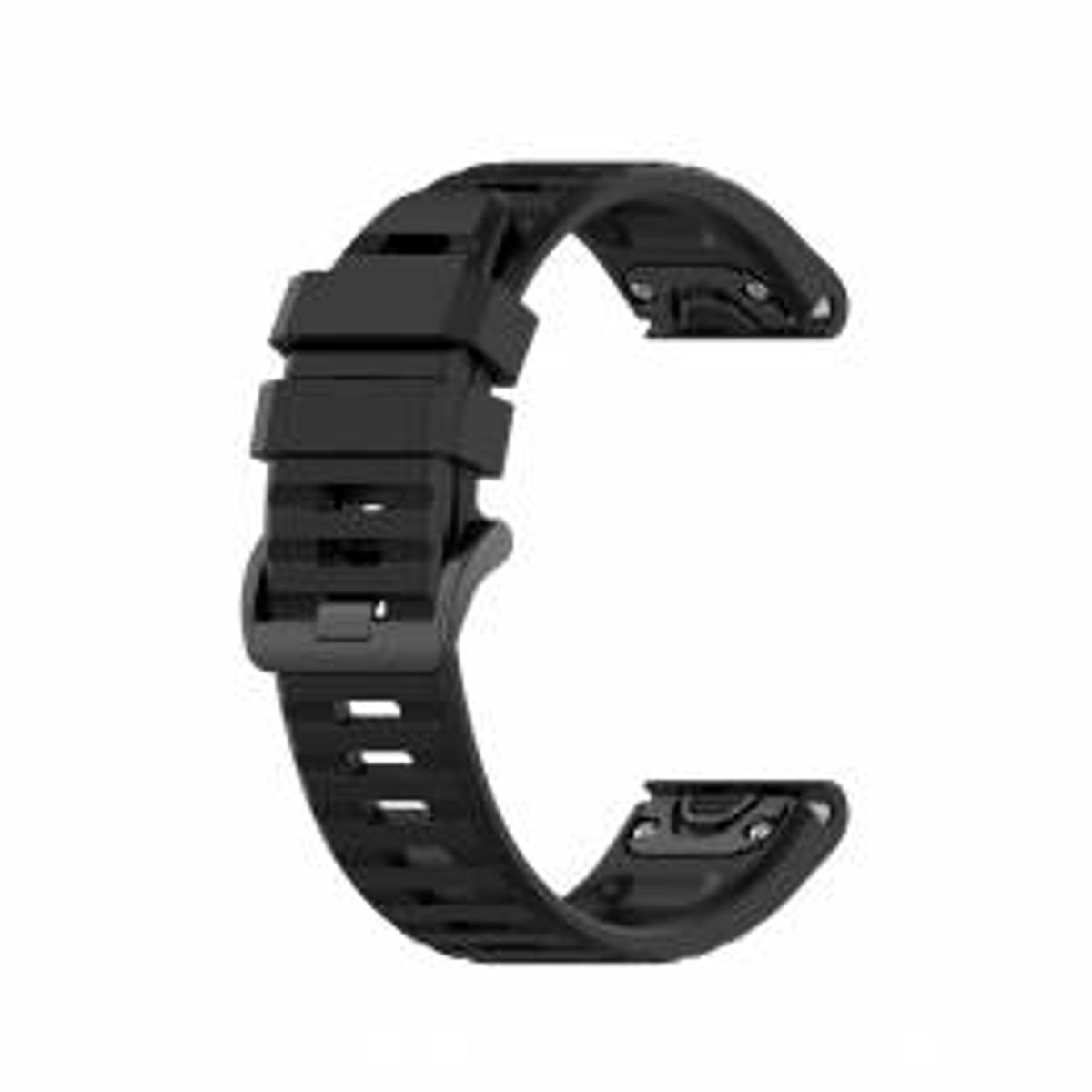 Silikone rem til Garmin Fenix 5/6, Forerunner, Instinct m.fl - Sort