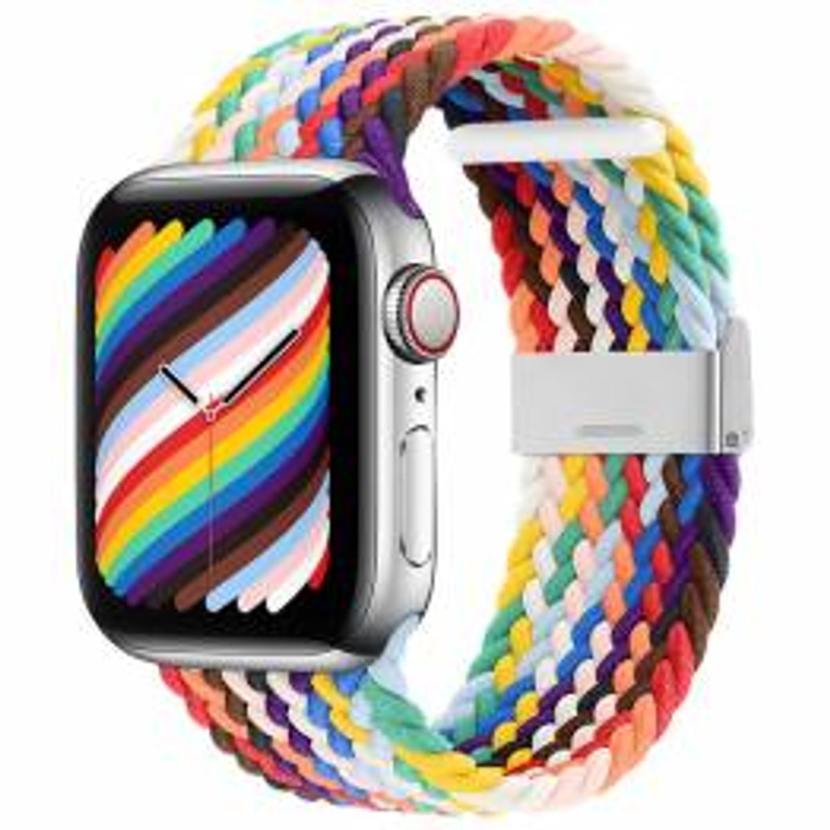 Justerbar flettet Apple Watch rem 38/40/41/42mm - Lys multifarvet