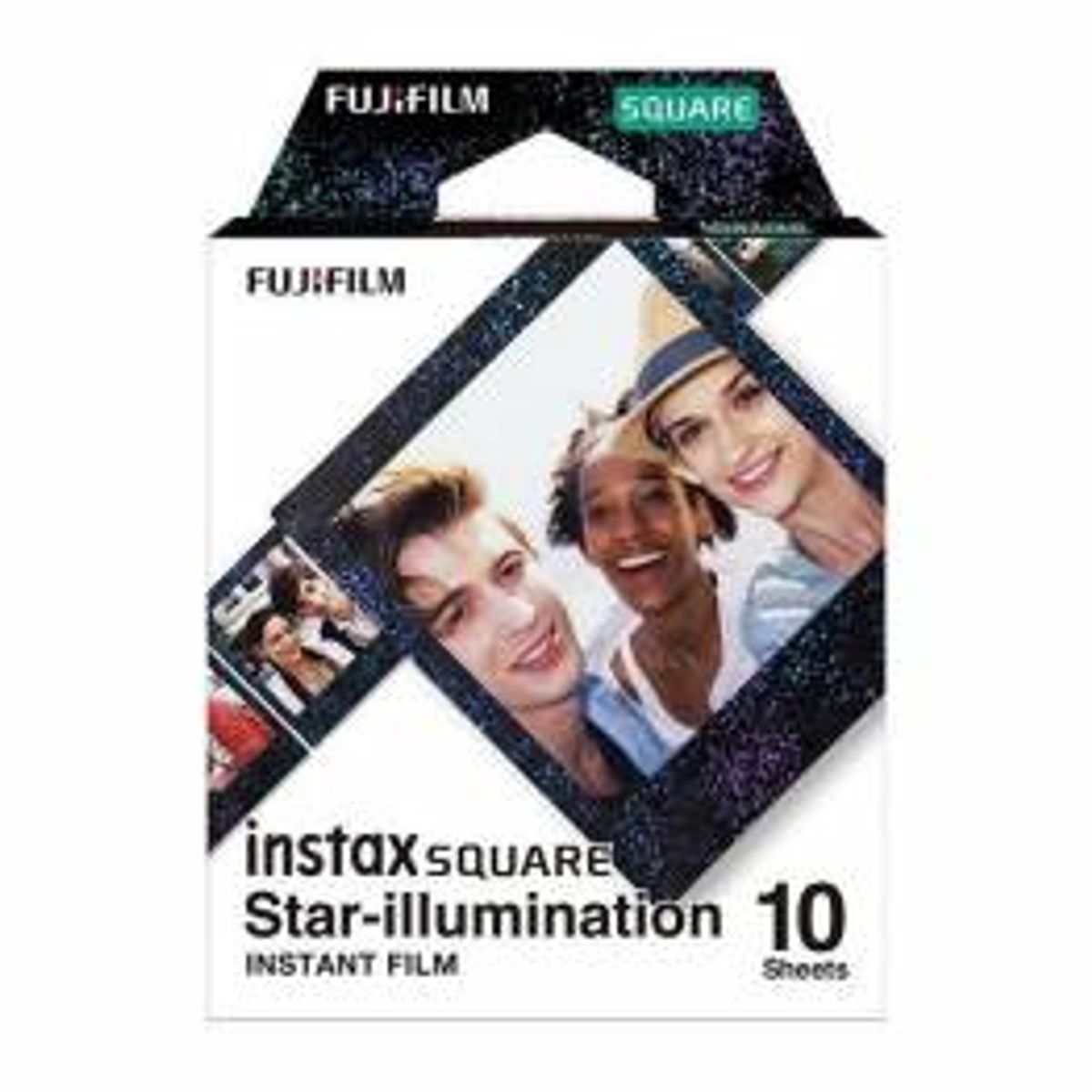 INSTAX Square film. 10 stykker. Sort med stjerner