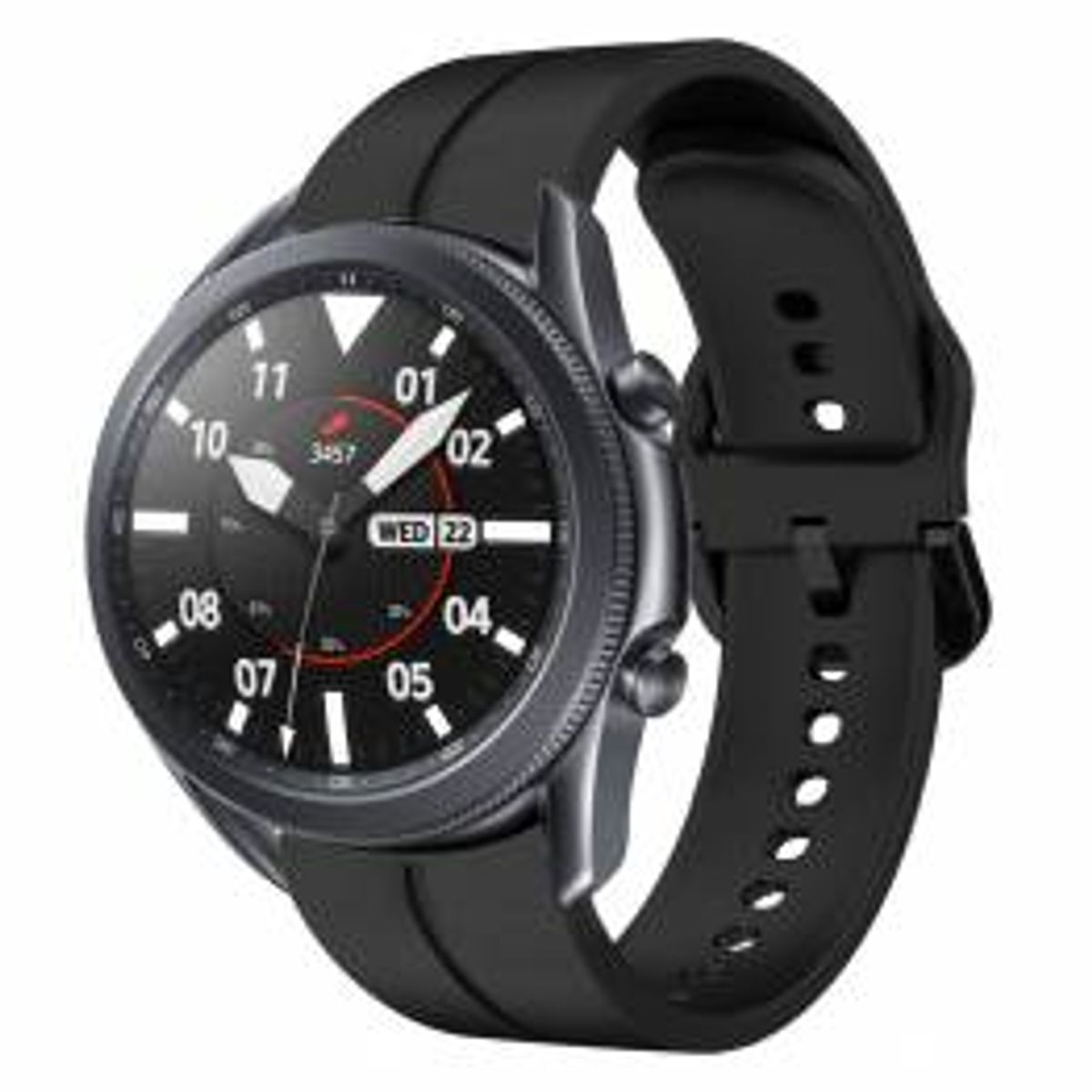 Silikone rem til Samsung Galaxy Watch3 - 45mm - Sort