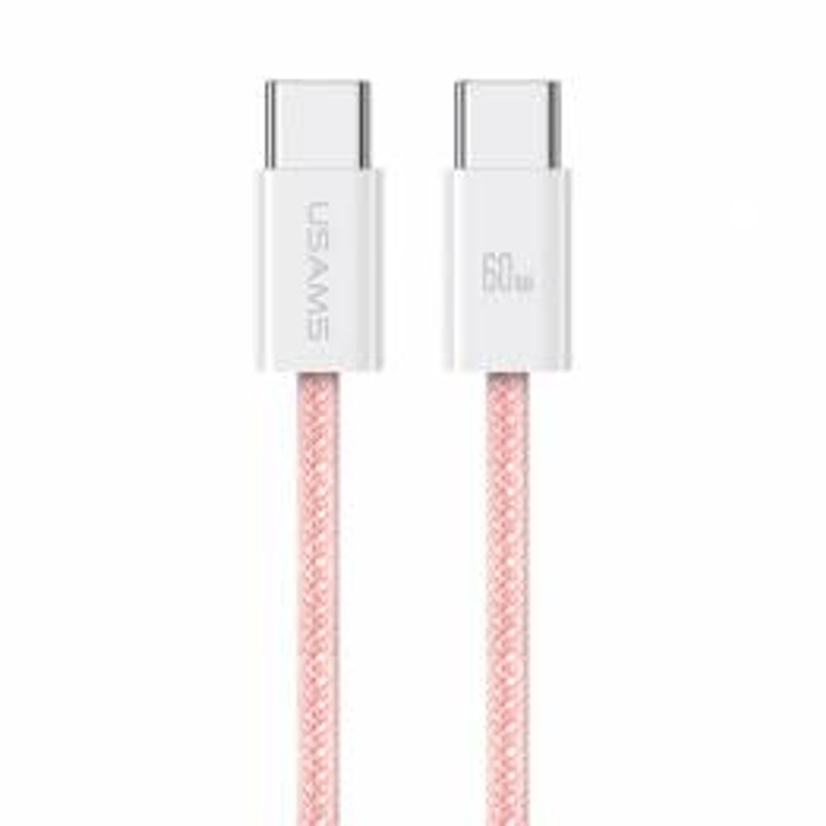 USAMS vævet USB-C kabel 60W PD opladningskabel - 1,2m - Pink