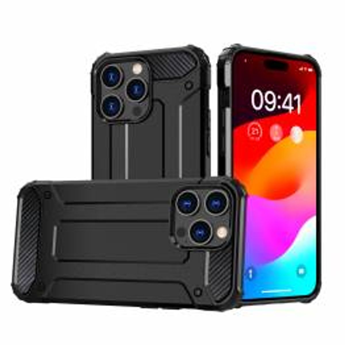 iPhone 15 Pro Hybrid Armor cover - Sort