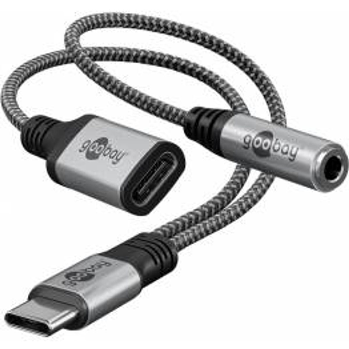 Goobay USB-C til Mini jack 3.5mm hun og USB-C hun - 60W - 15cm