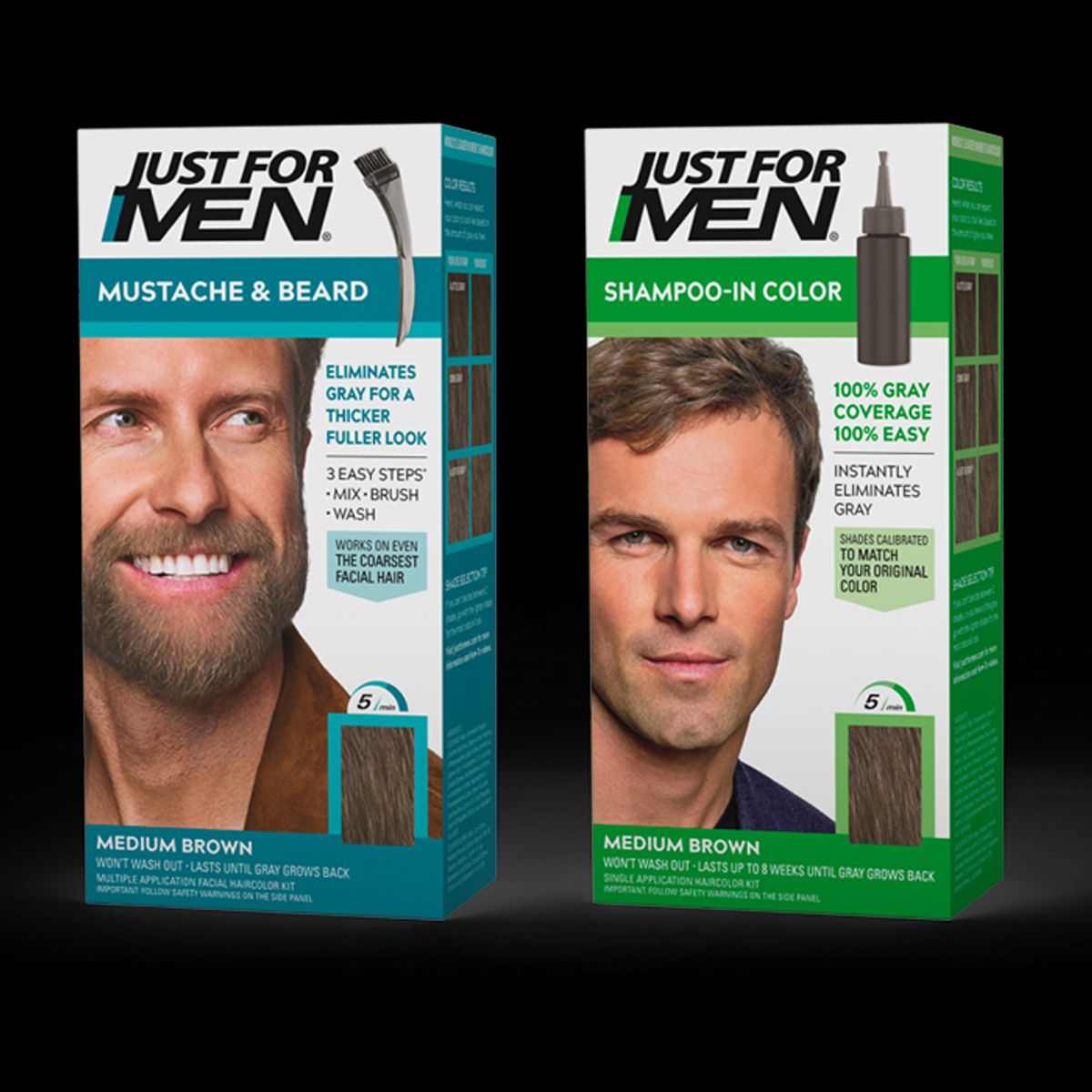 Just For Men Skægfarve + Just For Men Hårfarve (Medium Brown)