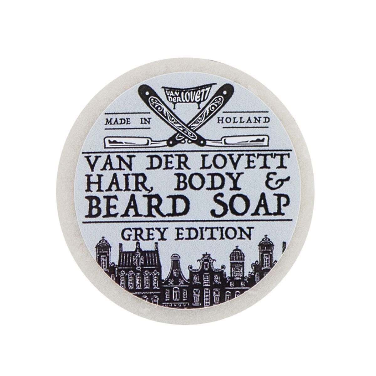 Van Der Lovett Hair, Body & Beard Shampoo Soap Bar Grey Edition (60 g)