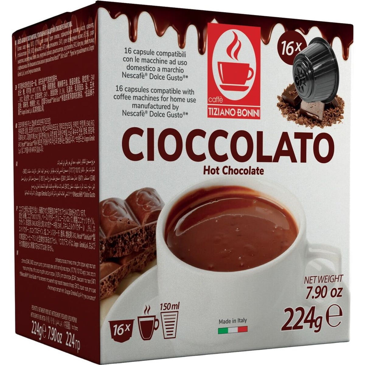 Bonini - Chokolade (16 stk) - Kapsler til Dolce Gusto