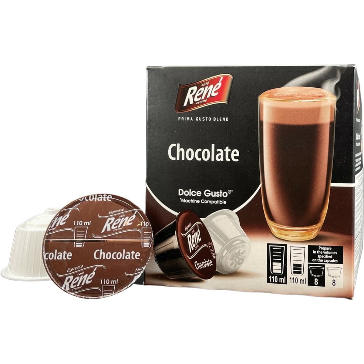 Café René - Chokolade (16 stk) - Kapsler til Dolce Gusto