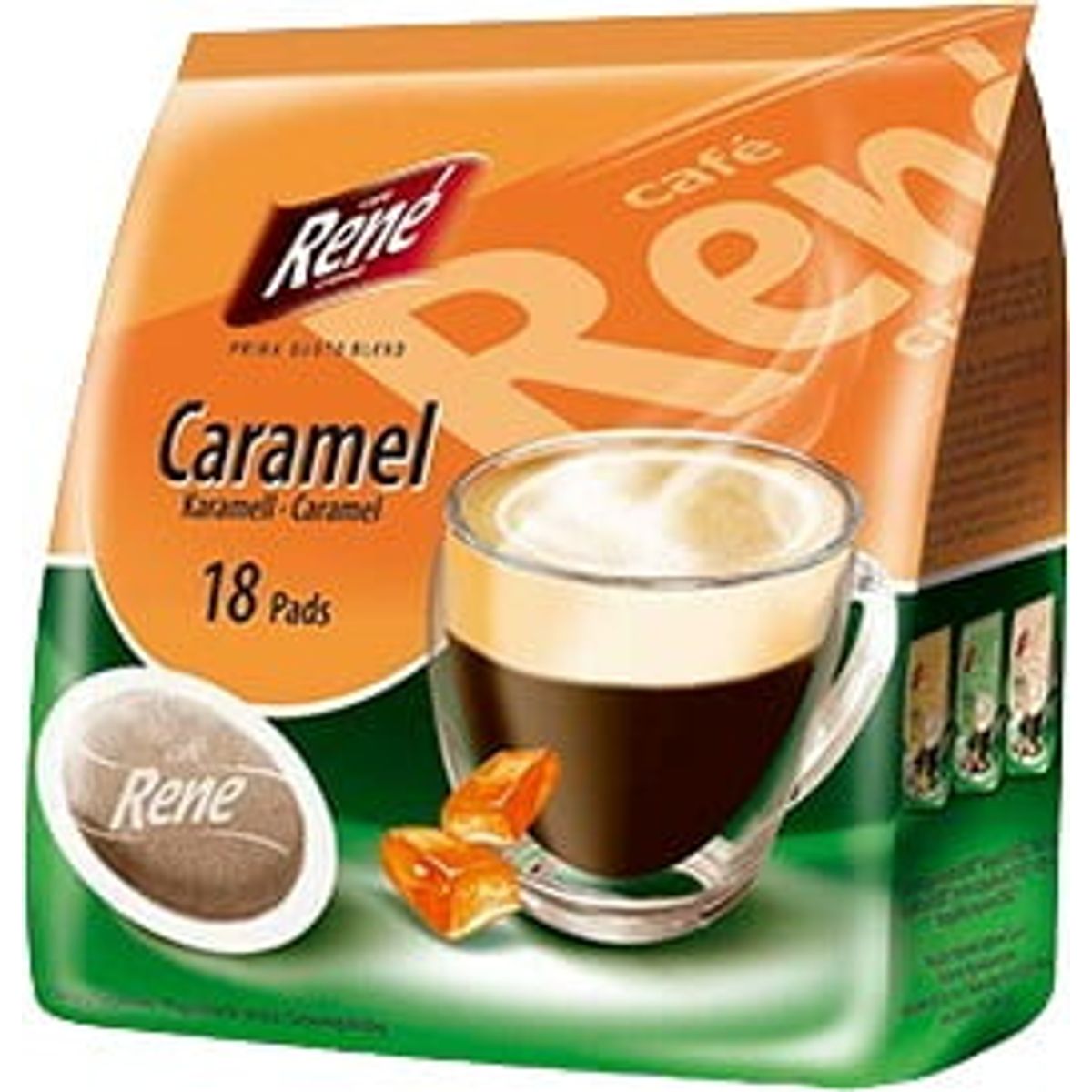 Café René - Karamel (18 stk) - Puder til Senseo