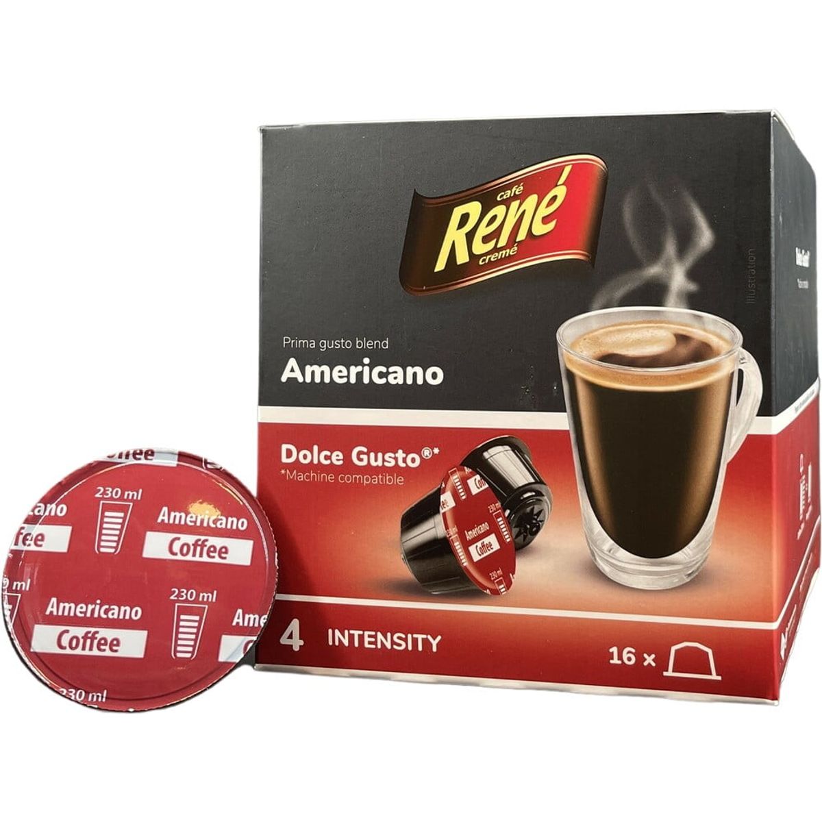 Café René - Americano (16 stk) - Kapsler til Dolce Gusto