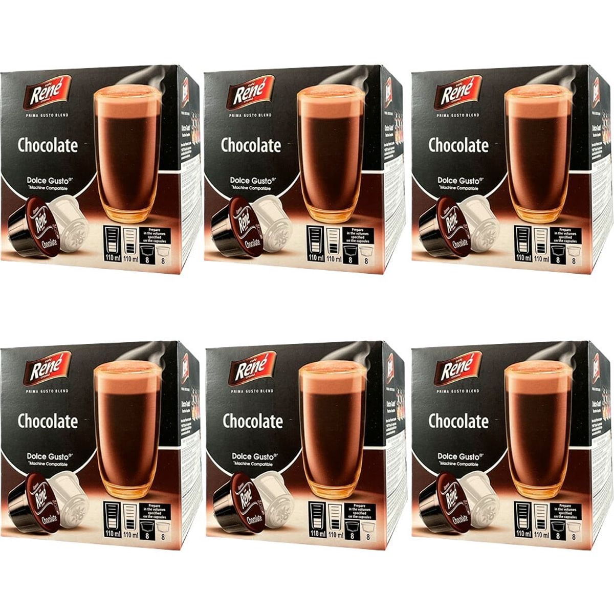 Café René - Chokolade Tilbudspakke (96 stk) - Kapsler til Dolce Gusto